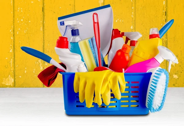 House cleaning products in basket. Stock Photo by ©Denisfilm 188400052