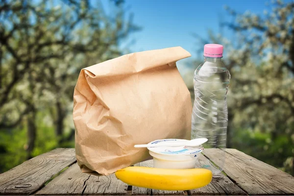 Almoço, Saco, Castanho . — Fotografia de Stock