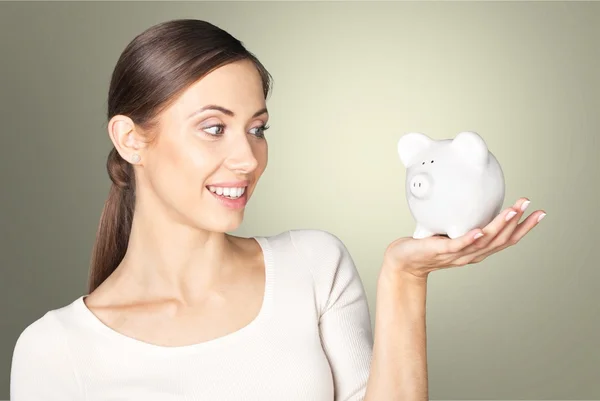 Besparingen, Piggy Bank, vrouwen. — Stockfoto