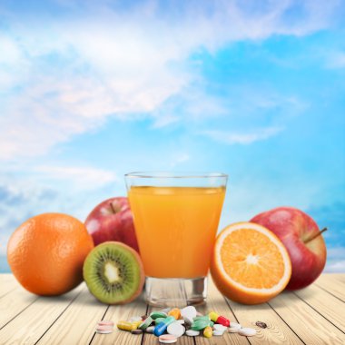 Vitamin hap, hap, gıda.