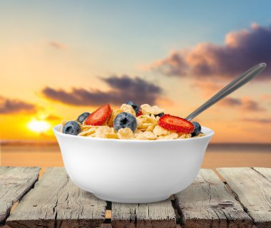 Mısır gevreği, izole kase,.