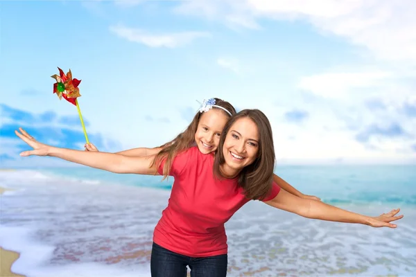 Familie, fröhlich, Kind. — Stockfoto