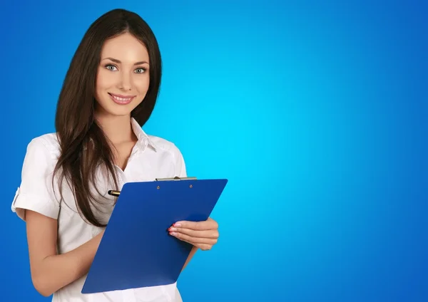 Women, Clipboard, Business. — Stock Photo, Image