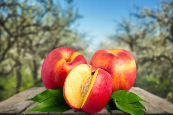 Perzik, Nectarine, Fruit. — Stockfoto