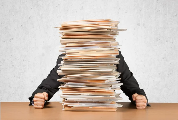 Emotional Stress, Paperwork, Frustration. — Stock Photo, Image