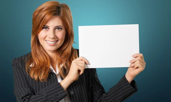 Holding, Sign, Message. — Stock Photo, Image