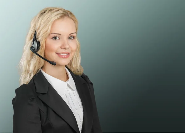 Customer Service Representative, Receptionist, Telephone. — Stock Photo, Image