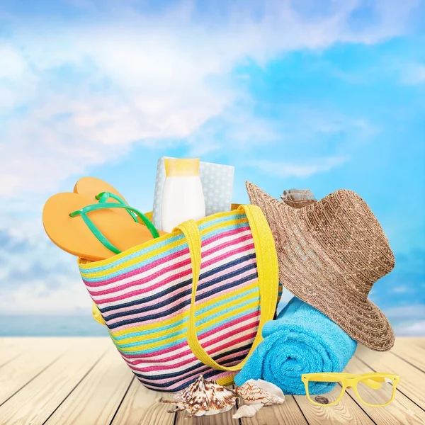 Vakanties, zomer, strand tas.. — Stockfoto