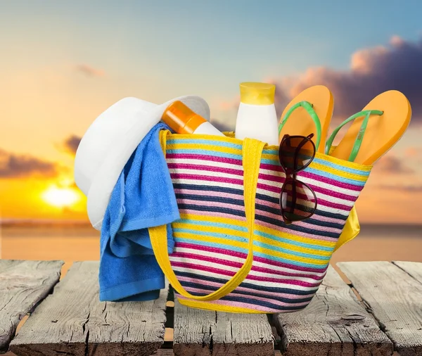 Beach, Summer, Bag. — Stock Photo, Image