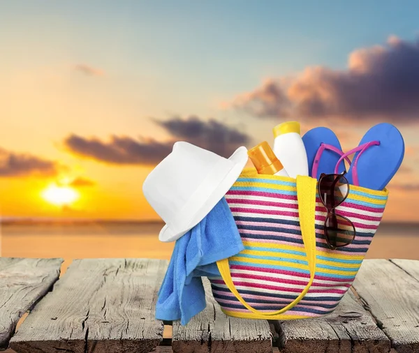 Playa, Verano, Bolsa . — Foto de Stock