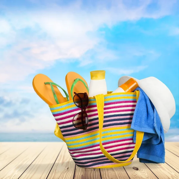 Beach, Summer, Bag. — Stock Photo, Image