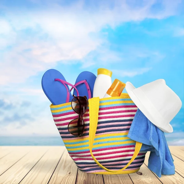 Playa, Verano, Bolsa . —  Fotos de Stock