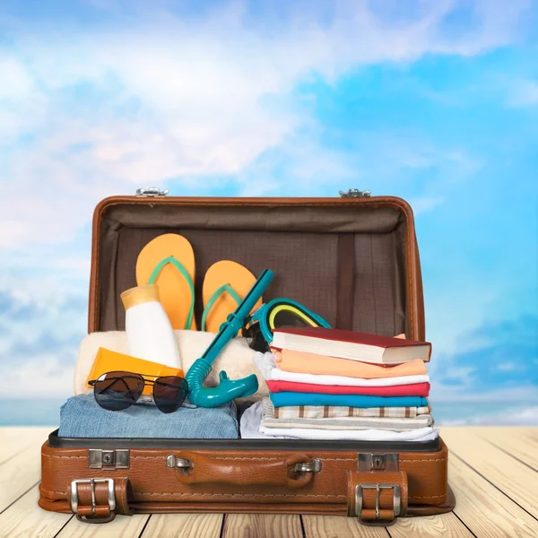 Reizen, reiziger, pack. — Stockfoto