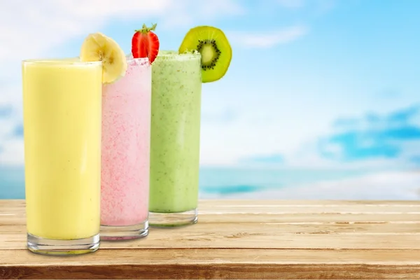 Smoothie, batido de leite, leite . — Fotografia de Stock