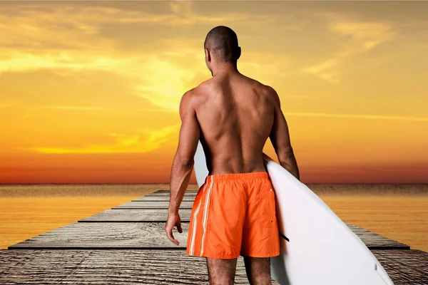 Surfer, Strand, Bali. — Stockfoto