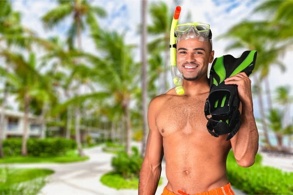 Badpak, Snorkelen, Snorkelen. — Stockfoto