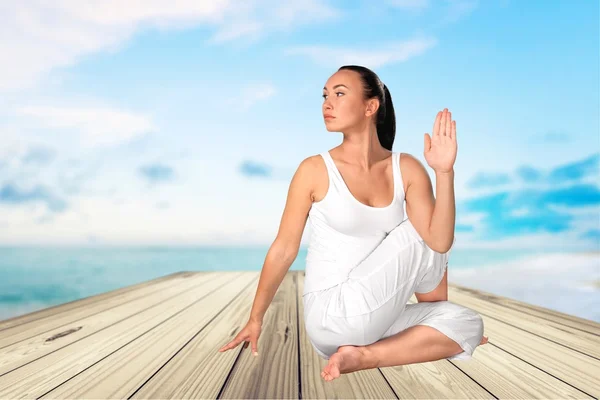 Yoga, Mulheres, Pilates . — Fotografia de Stock