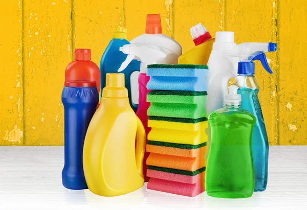 Attrezzature per la pulizia, prodotti chimici, attrezzature per la casa . — Foto Stock