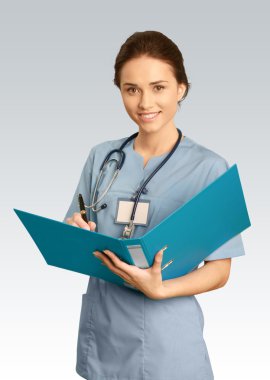 Doktor, hemşire, erkek doktor.