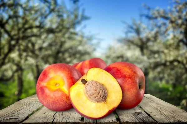 Perzik, Nectarine, Fruit. — Stockfoto