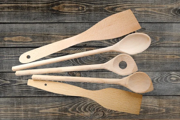 木のスプーン、キッチン用品、調理器具. — ストック写真