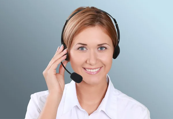 Call Center, medewerker van de klantenservice, Service. — Stockfoto