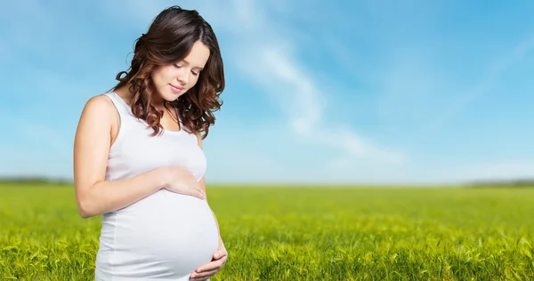 Embarazada, mamá, pelo . — Foto de Stock