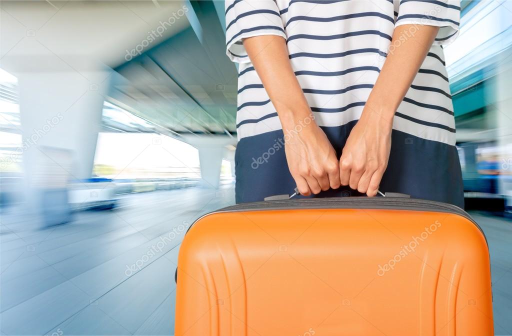 Woman, travel, airport.