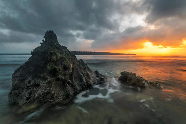 Roca Agua Amanecer Vanuatu — Foto de Stock