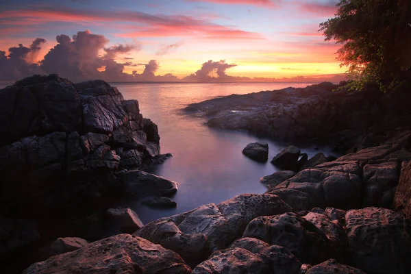 Zatoka Wschodem Słońca Tle — Zdjęcie stockowe