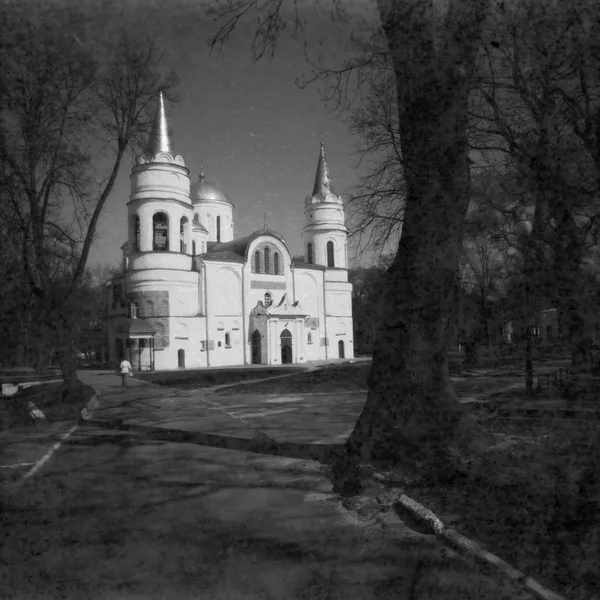 Ancient Cathedral in Chernigov, Ukraine, 6х6 film — Stock Photo, Image