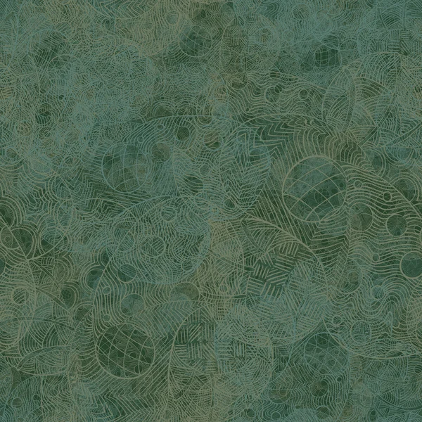 Yeşil ve bej tonlarında süs çiçekleri ile Seamless Modeli