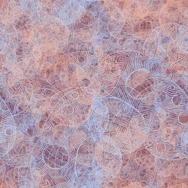 Mavi ve kırmızı tonlarında süs çiçekleri ile Seamless Modeli