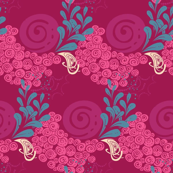 Girdap öğeleri ve yaprakları ile Dikişsiz soyut desen