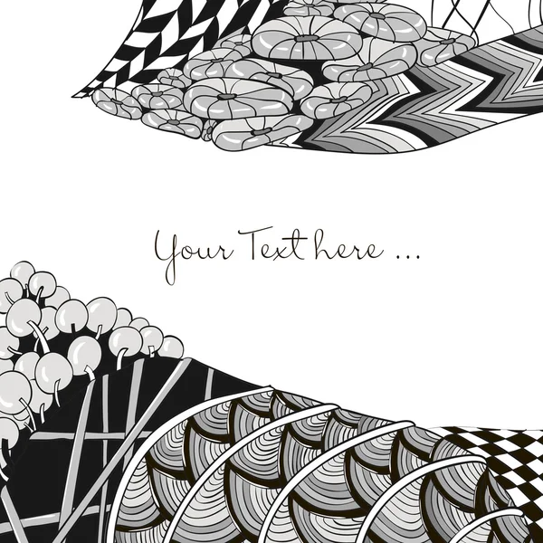 Zen dolaştırmak süsleme içinde siyah ve beyaz ile kartı