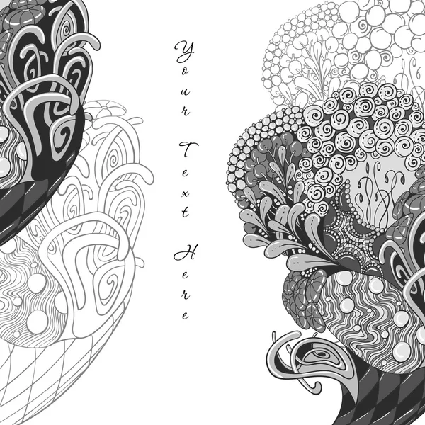 Siyah ve beyaz süsleme ile kartı