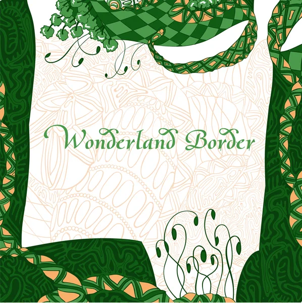 緑のワンダーランド ボーダー — ストックベクタ