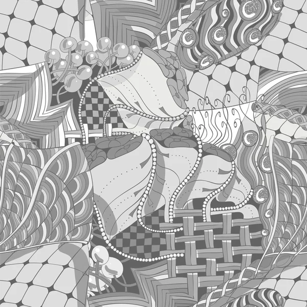 Gri renkli çiçek ve meyve elemanları ile sorunsuz süsleme