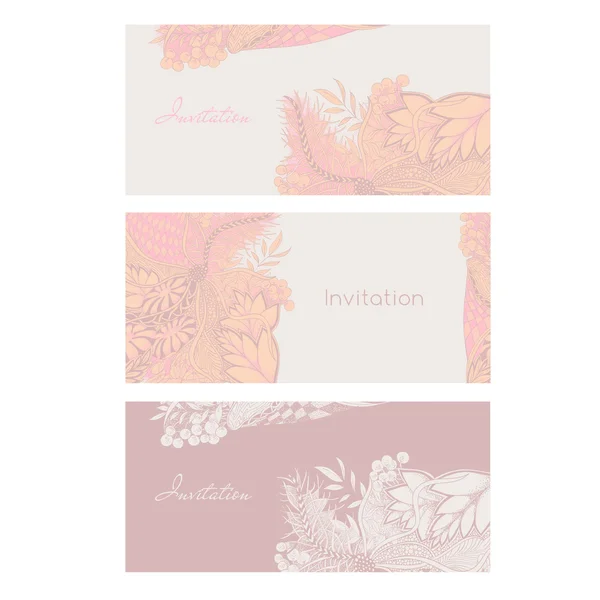 Zentangle model davet vektör pastel renklerle ayarla