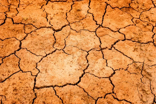 Cracked and dry clay soil due to lack of water due to drought, cracked soil, climate change