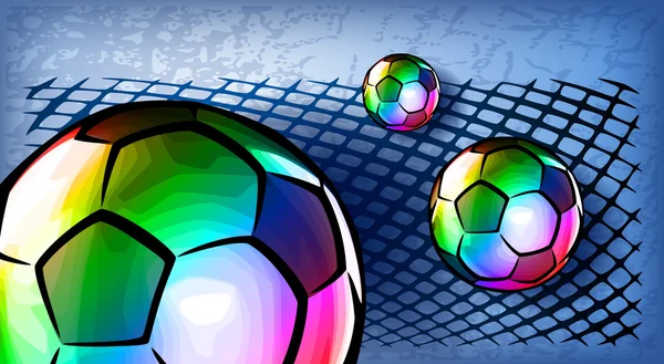 Futbol topları ve kafes kompozisyonu