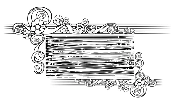 Grafisk prydnad med blommiga inslag — Stock vektor