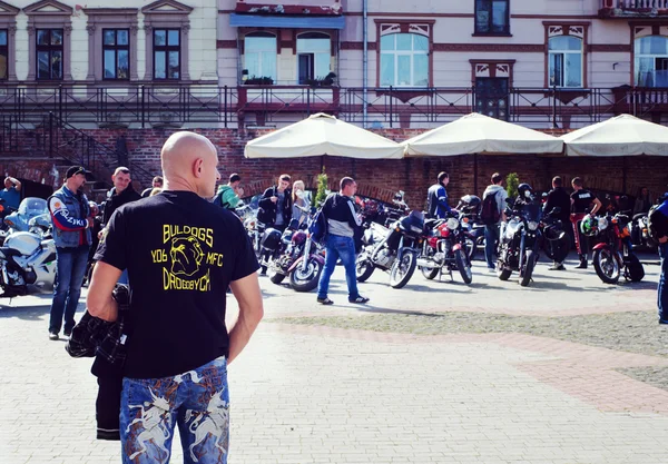 Encerramento da sexta mototemporada pela associação de "Wild Biker MCC" na Ucrânia, cidade de Ivano-Frankivsk, 3 de outubro de 2015 — Fotografia de Stock