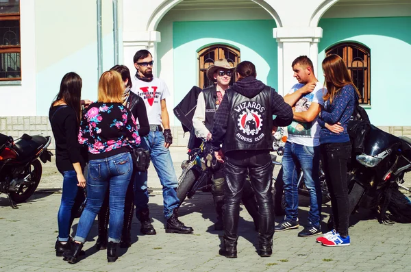 Закрытие 6-го мотосезона ассоциацией "Wild Biker MCC" в Украине, г. Ивано-Франковск, 3 октября 2015 г. — стоковое фото