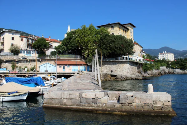Lovran Datos Ciudad Puerto Deportivo Bahía Kvarner Costa Adriática Croacia — Foto de Stock
