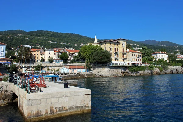 Detalles Ciudad Lovran Puerto Deportivo Puerto Costa Adriática Croacia Europa — Foto de Stock