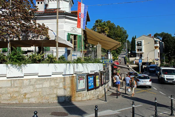 Lovran Town Details Landmarks Marina Promenade Kvarner Bay Adriatic Coast — 图库照片