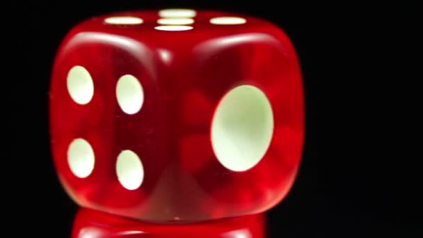 Dés Rouge Rotation sur fond noir 