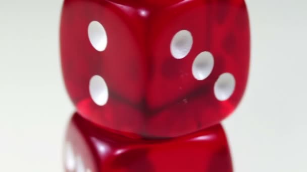 dés rouge tournant sur un fond blanc 