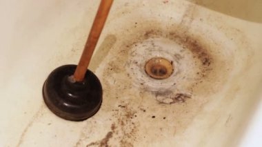 Tıkanmış drenaj su banyo, pis su ve kanalizasyon